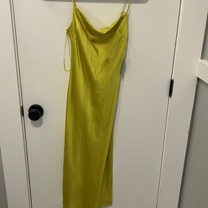 Green satin dress, never worn
